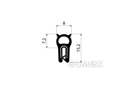 GUMMIPROFIL PIRELI U-FORM MIT OBERER DICHTUNG - DICHTUNG MIT ARMIERUNG - EPDM